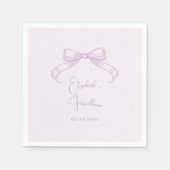 ロマンチックなスケッチ弓 | 薄紫カップル結婚名 スタンダードカクテルナプキン (正面)