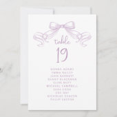 ロマンチックなスケッチ弓 | 薄紫シーティングチャートカード (正面)