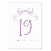 ロマンチックなスケッチ弓 | 薄紫テーブル番号カード テーブルナンバー (正面)