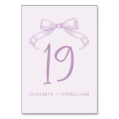 ロマンチックなスケッチ弓 | 薄紫テーブル番号カード テーブルナンバー (正面)