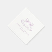 ロマンチックなスケッチ弓 | 薄紫ミセス結婚ズ スタンダードカクテルナプキン (角)