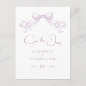 ロマンチックなスケッチ弓 | 薄紫保存 ポストカード (正面)