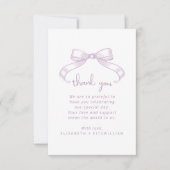 ロマンチックなスケッチ弓 | 薄紫結婚の サンキューカード (正面)