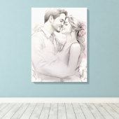 ロマンチックなスケッチ キャンバスプリント (インサイチュ (ウッドフロア))