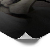 ロマンチックなスケルトンとバラ ポスター (角)