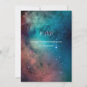 ロマンチックなスター結婚ライトスカイ 招待状 (裏面)