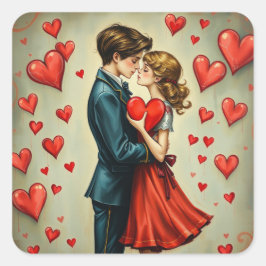 ロマンチックなステッカー スクエアシール
