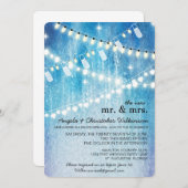 ロマンチックなストリングライツポスト結婚式招待状 招待状 (正面/裏面)