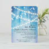 ロマンチックなストリングライツポスト結婚式招待状 招待状 (スタンド正面)