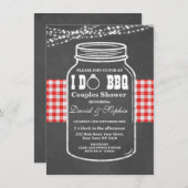 ロマンチックなストリングライト私はBBQメイソンジャー招待状 招待状 (正面/裏面)