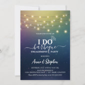 ロマンチックなストリングライト I Do BBQ 婚約パーティー 招待状 (正面)