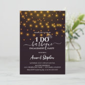 ロマンチックなストリングライトI do BBQ婚約パーティ 招待状 (スタンド正面)