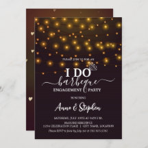 ロマンチックなストリングライトI do BBQ婚約パーティ