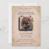 ロマンチックなストーリーブック結婚おとぎ話のピンク 招待状 (正面)