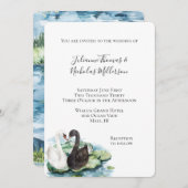 ロマンチックなスワンズレイクスイリ結婚ズ 招待状 (正面/裏面)