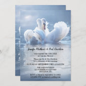 ロマンチックなスワンレイクウェディングレセプション 招待状 (正面/裏面)