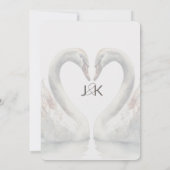 ロマンチックなスワン結婚式の招待状（保存版） セーブザデート (裏面)