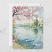 ロマンチックなス結婚ワンズ湖 招待状 (裏面)