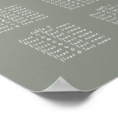 ロマンチックなセージ緑のクラシック金ゴールド結婚モノグラム ポスター (角)