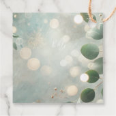 ロマンチックなセージ緑のユーカリ結婚プス フェイバータグ (裏面)