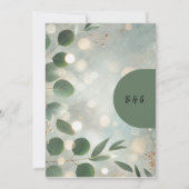ロマンチックなセージ緑のユーカリ結婚プス 招待状 (裏面)