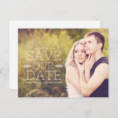ロマンチックなセーブ・ザ・デート案内 案内ポストカード (正面/裏面)
