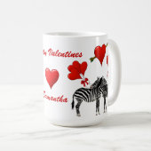 ロマンチックなゼブララブハートバレンタイン マグカップ (正面右)