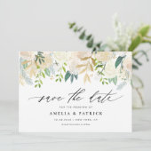 ロマンチックなソフトアイボリーの花結婚の配置 セーブザデート (スタンド正面)