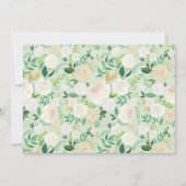 ロマンチックなソフトアイボリーの花結婚の配置 セーブザデート (裏面)