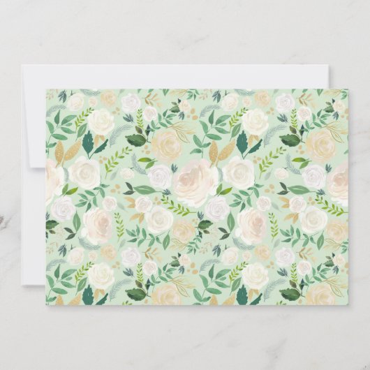 ロマンチックなソフトアイボリーの花結婚の配置 セーブザデート (裏面)