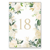 ロマンチックなソフトアイボリーフラワーズ結婚リース テーブルナンバー (裏面)