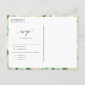 ロマンチックなソフトアイボリーフローラ結婚リース インビテーションポストカード (裏面)