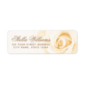 ロマンチックなソフトクリームアイボリーバラ差出人住所 ラベル (正面)