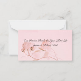 ロマンチックなソフトピンクのバラ結婚の芽ありがとう ノートカード