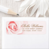 ロマンチックなソフトピンクのローズ差出人住所 ラベル (インサイチュ)