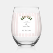 ロマンチックなソフトピ結婚ンク ステムなしワイングラス (正面)