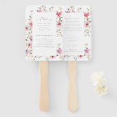 ロマンチックなソフトフローラ赤面ピンクウォーター結婚カラー ハンドファン (正面&裏面)