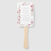 ロマンチックなソフトフローラ赤面ピンクウォーター結婚カラー ハンドファン (正面)