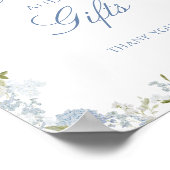 ロマンチックなソフトブルーフローラウェディングカードとギフト ポスター (角)