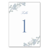 ロマンチックなソフトブルーヴィンテージ結婚フローラ テーブルナンバー (正面)