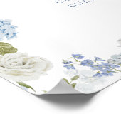 ロマンチックなソフトブルー結婚フローラの座席表 ポスター (角)