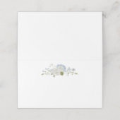 ロマンチックなソフトブルー結婚ホワイト プレイスカード (外部開封)