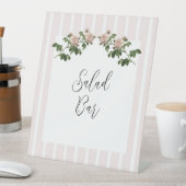 ロマンチックなソフト結婚ピンクのサラダバー 台座サイン (インサイチュ)