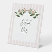 ロマンチックなソフト結婚ピンクのサラダバー 台座サイン (正面)