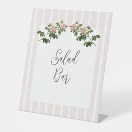 ロマンチックなソフト結婚ピンクのサラダバー 台座サイン