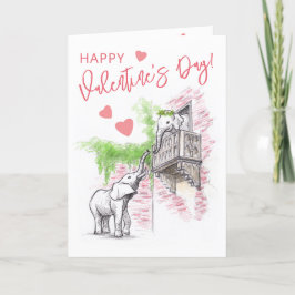 ロマンチックなゾウのロミオとジュリエットのバレンタインデー シーズンカード