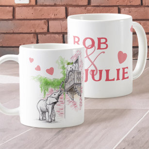 ロマンチックなゾウはロミオとジュリエットを愛する コーヒーマグカップ