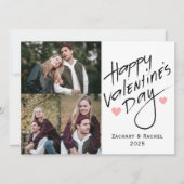 ロマンチックなタイポグラフィバレンタインのカップルのカップル3写真 シーズンカード (正面)