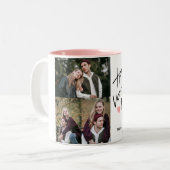 ロマンチックなタイポグラフィバレンタインのカップルのカップル3写真 ツートーンマグカップ (正面左)