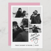 ロマンチックなタイポグラフィバレンタインのカップル4写真 シーズンカード (正面/裏面)